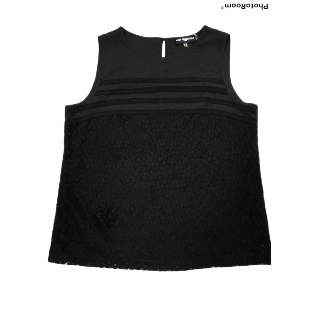 Karl Lagerfeld Sleeveless Embroidered Top M